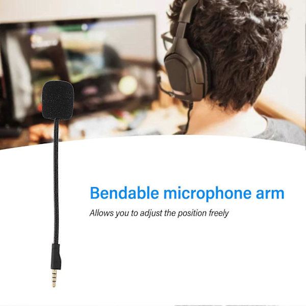 Erstatnings spillmikrofon støydempende avtakbar spillbommikrofon med skum for Steelseries Arctis