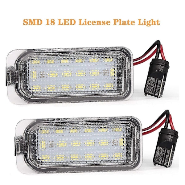 2 st SMD 18 LED Registreringsskyltsbelysning, Nummerplåtsbelysning för F-ord Fiesta Focus C-Max Mondeo Galaxy S-Max Kuga J-Aguar XJ XF 542119