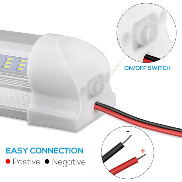 12V Indvendig LED Lysbjælke, 108 LED Universal Stribelys med O