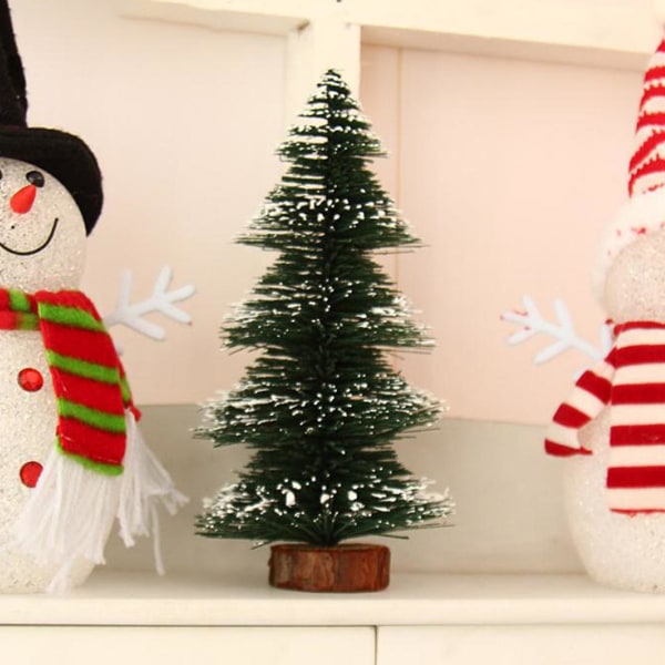 Mini Julgran Med Vit Snö Simulerad Realistisk Juldekoration Konstgjord Julgran Cedar Dekor För Jul Kaesi20cm