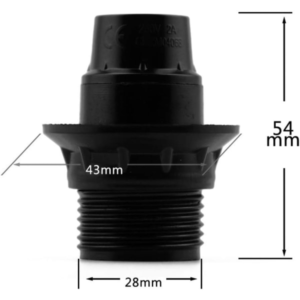 *4 kpl E14-kantaisen lampun pidin 250V 4A muovinen lampunkanta pidike ulkokierre retrotyyli (musta)*