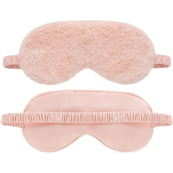 Kanin Sovmask Plysch Nattmask Siden Mörkläggningsögonmask för