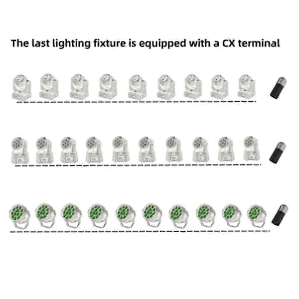 4 stk. DMX512 Terminator 120 Ohm XLR 3-benet til DMX512 scenebelysning, bevægeligt lys, Par-lys