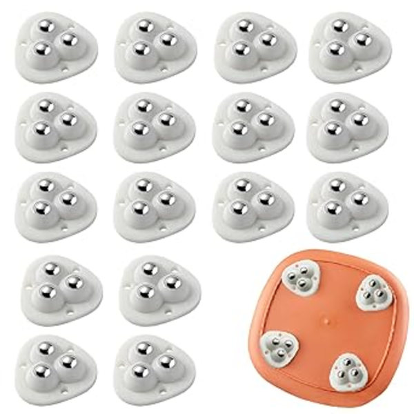 (16 STK, Hvit) Selvklebende Mini Caster Hjul, Lim Universal
