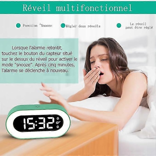 LED Digital Väckarklocka med Dimningsläge och Snooze-funktion USB