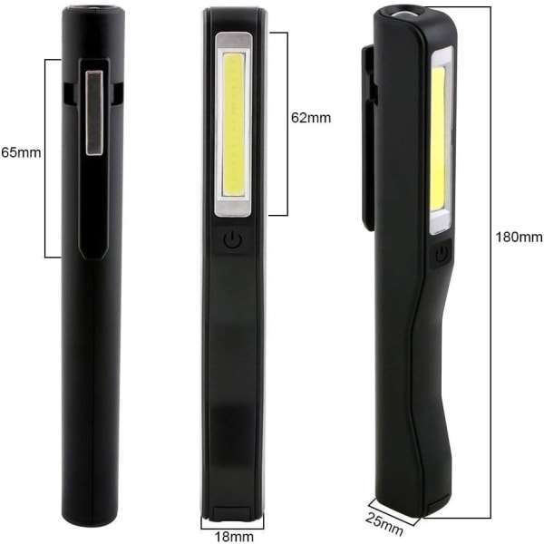 Latautuva LED-työvalo, 2 kpl 350 lumenin COB-mekaanikkovalo