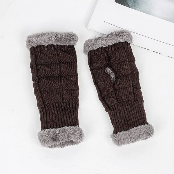 #Brune vinterhansker for kvinner, varme#