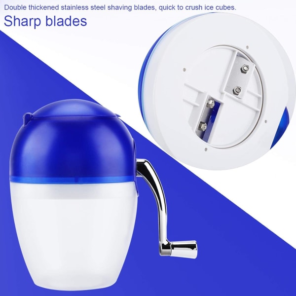 Manual ice crusher, stainless steel ice shaving machine, double-