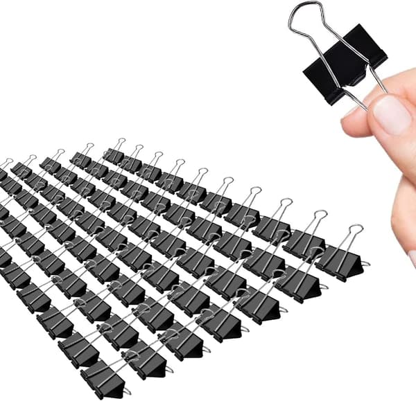 /#/Medium Binder Clips 1Inch Black 72 PCS, Binder Clips 25mm 1/#/