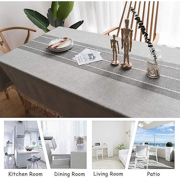 Rektangulær utendørs duk med flekkbeskyttelse, vaskbar stoffduk, spisebordsduk, kjøkkenbordsduk, piknikduk, duskdesign