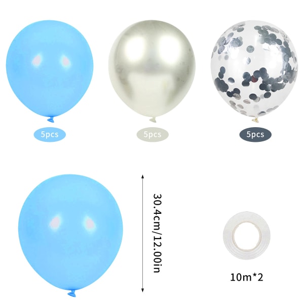Blå vinterfesttema ballongset, gränsöverskridande vinterfödelsedag