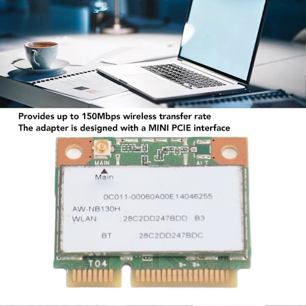 AW NB130H QCWB335 MINI PCIE Netværkskort Bluetooth 4.0 150Mbps WiFi Netværkskort Adapter til Windows XP 7 8 10