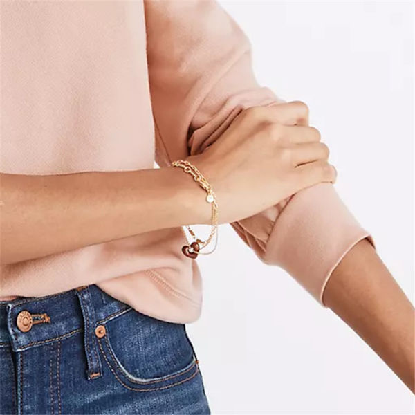 Send kæreste boudoir honning minimalistisk stereo hjerte armbånd p