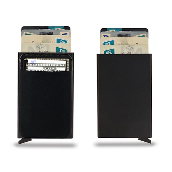 #1 svart kortlomme for 6 kort - RFID kryptert unik nummerering#