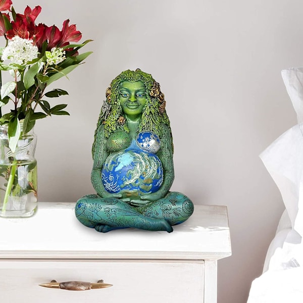 Moder Jord Statue, Gaia Statue Moder Jord Natur Harpiks F