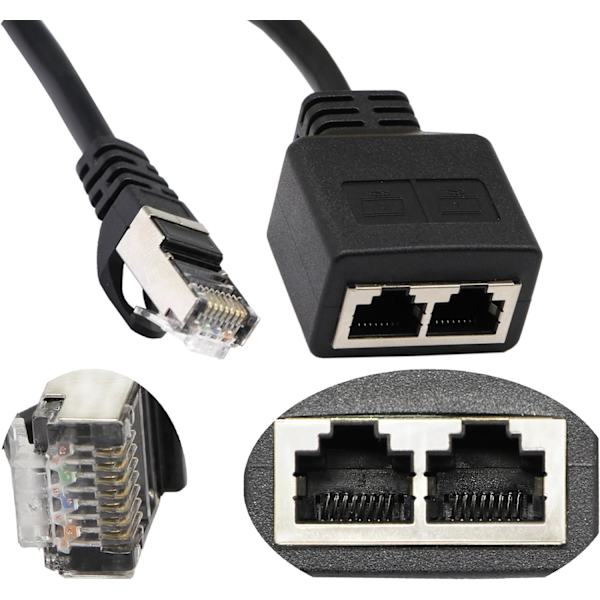 #RJ45 Hann til 2 RJ45 Hunn Nettverks Y-Splitter Kabel#