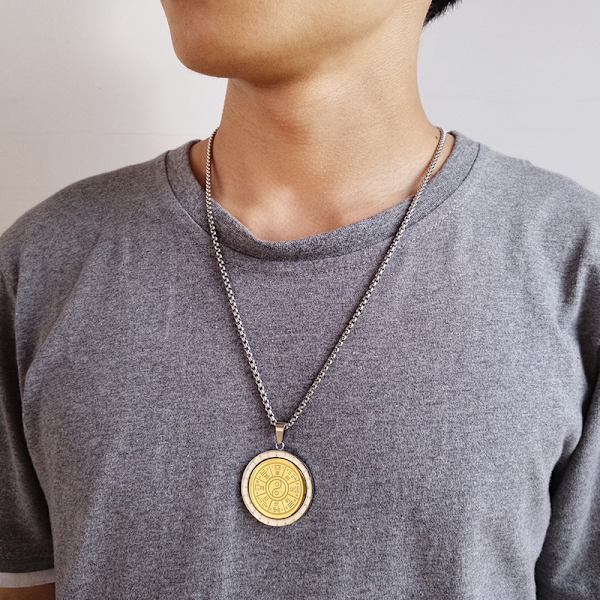 Religiøs Menn Tai Chi Yin Yang Spinner Henger Bagua Åtte Diagram