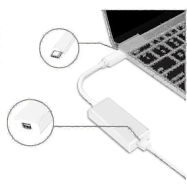 1x Thunderbolt 3 till Thunderbolt 2 Adapter Typ C Kabel USB för Pro