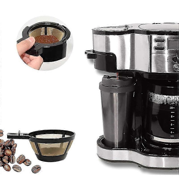 2 st Återanvändbara Ersättningskaffekorgar för Enkel Servering för 2-vägs Bryggare Kaffe M