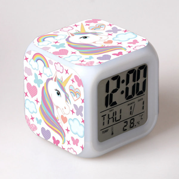 Unicorn Digital Alarm Clocks for Girls (7), Glowing Night LED LC