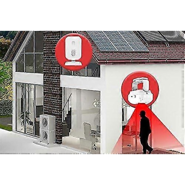 Liiketunnistinhälytin, langaton ovikello etuovelle/vierailijatalolle ja kaupalle/postilaatikolle, hälytysjärjestelmäsarja 1 anturilla ja 1 vastaanottimella