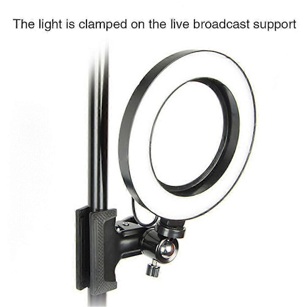 Videobelysningsset, 16 cm Fyllnadsljus, Belysning för Skärm, Clip-On, Ringbelysning, Videoljus, Videobelysning för Distansarbete, Självsändning,