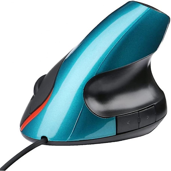 Kablet vertikal mus, ergonomisk design laptop PC datamus, USB-kablet optisk mus (blå)