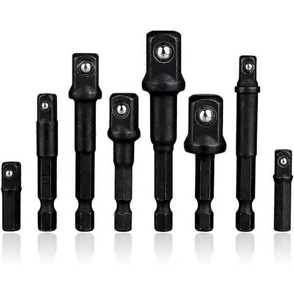 Deler 1/4'' Hex Shank Hurtigskifte Sokkelholderadaptere, Drilladapter Konverter Sokkelforlengerstang for 1/4\" 1/2\" 3/8\" Firkantdrift Sokkelkonve