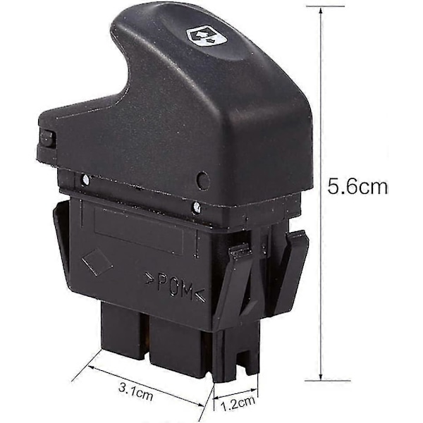 Elektrisk vindusbryter, bil elektrisk vinduskontrollbryter høyre side dobbel elektrisk vindusbryterknapp for Ren_au-lt Clio II B0, B1, B2, CB0, CB1,