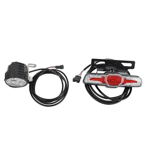 Elektriskt Cykelljus Kit Hög Synlighet LED Strålkastare och Blinkers Bakljus med Strömbrytare 24-48V