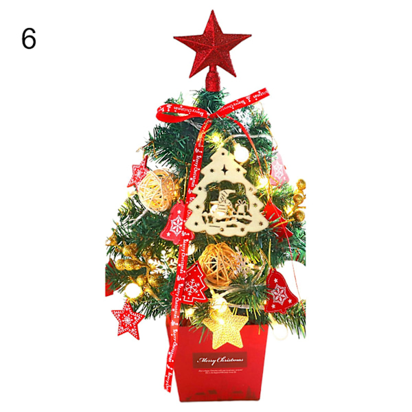 Farfi 1 Set Led Vackert Handgjort Mini Julgran Estetisk Elegant Pvc Julgransmodell För Hemmet6