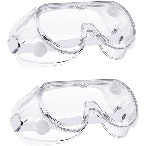 2 Par Sikkerhedsbriller Transparente Beskyttelsesbriller med An