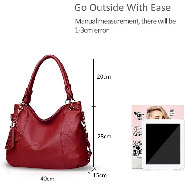 Damväska Stor Mode Axelväska Läder Crossbody Väska S