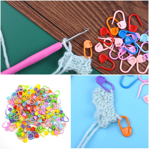 120 stycken stickmarkörer, låsande stiftmarkörer för stickning virkning