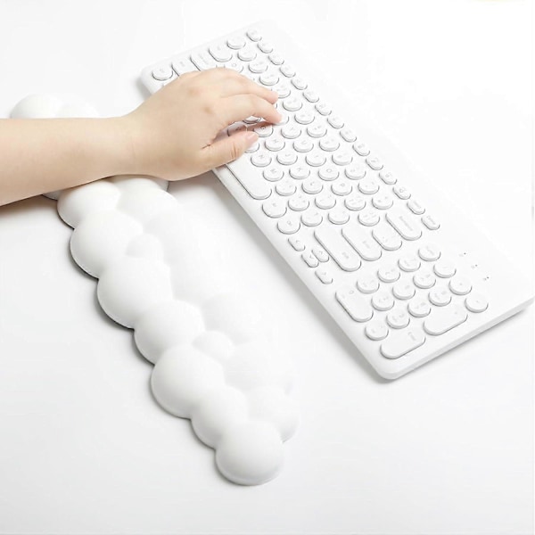 Blått tangentbord handledsstöd i memory foam, tangentbordsmoln handledsstöd, tangentbordsmatta med handledsstöd 2-delars set