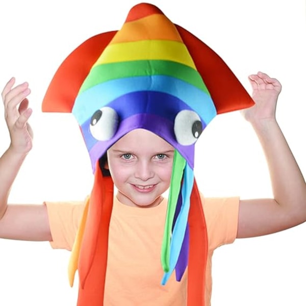 En (farget blekkspruthat) Halloween Funny Party Hodeplagg Squid H