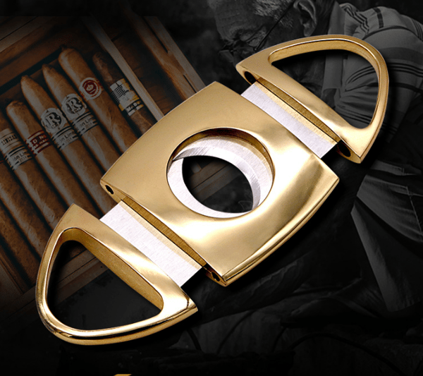 Cigar Cutter i Guld Farvet Rustfrit Stål