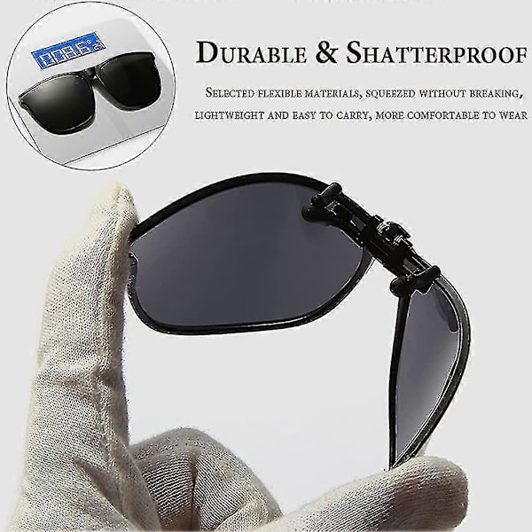 Polariserede Clip-On Solbriller - Solbrille Clip-On Briller Til Mænd Kvinder, Store