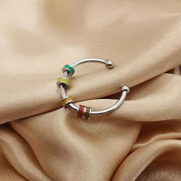 3 stk. Spinde Enamel Fidget Ring, Angst Ring Til Kvinder Piger Wi