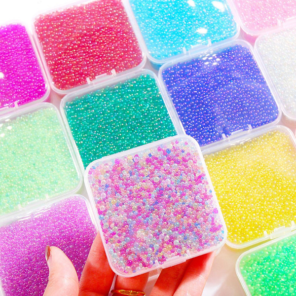 90g UV-Hårdplast Bubbelpärlor Utan Hål för DIY-Hantverk Smyckestillverkning