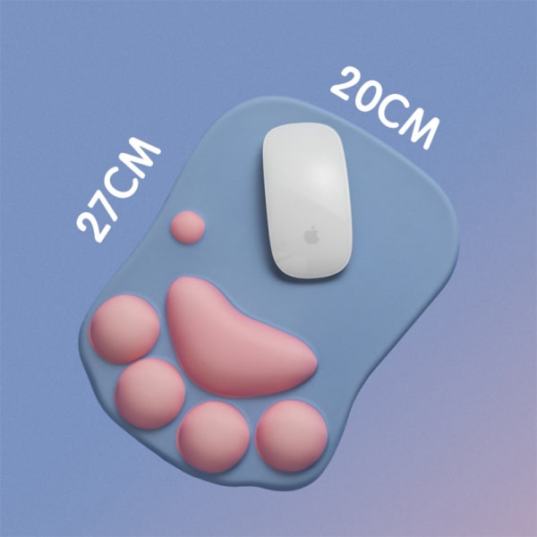 #Kissan tassun hiirimatto rannetuella geelimäisellä hiirimattolla, jossa on liukumaton silikonipohjainen tietokoneen hiirimatto rannekipujen lievittämiseen#