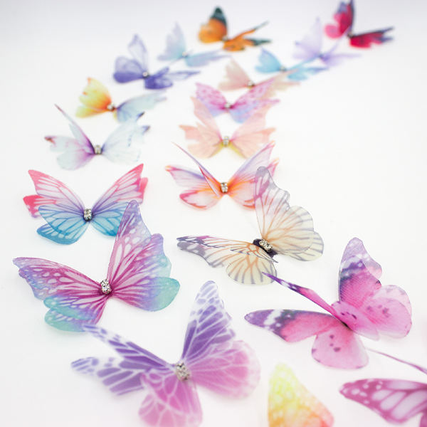 20 stk. Butterfly Hårklemmer Sequin Butterfly Barrettes Snap H
