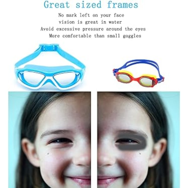 /#/Stora Ram Bred Vision Simglasögon för Barn Flickor Pojkar(Ålder 6/#/