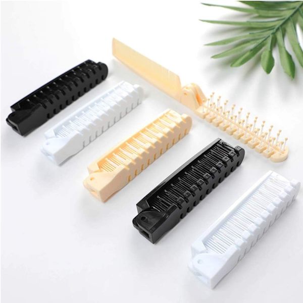 Mustat muoviset taittuvat hiusharjat matkalle - 20,5 x 2,3 cm -