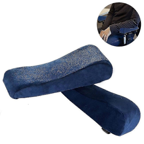 1 Par Memory Foam Armlæn Kontorstol Armlæns Puder Og Hævede Skrå Armlæn - Universal Pude Betræk Til Armlæn An