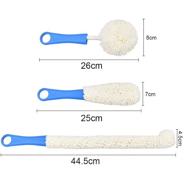 Flaskrengöringsborste 3-pack Vinflaskrengöringsborste Glasrengöring