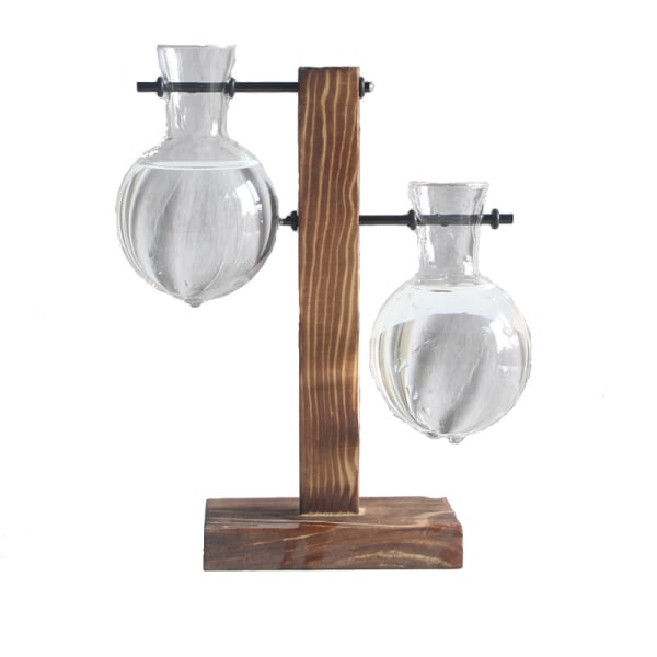 *Kreativ träram hydroponisk vas grön dill växt transparent glas växt blomsterarrangemang behållare skrivbordsdekorationer för heminredning*
