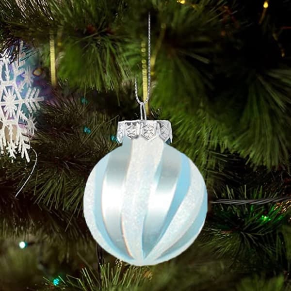 #(Blå) Juletrepynt hengende kuler#