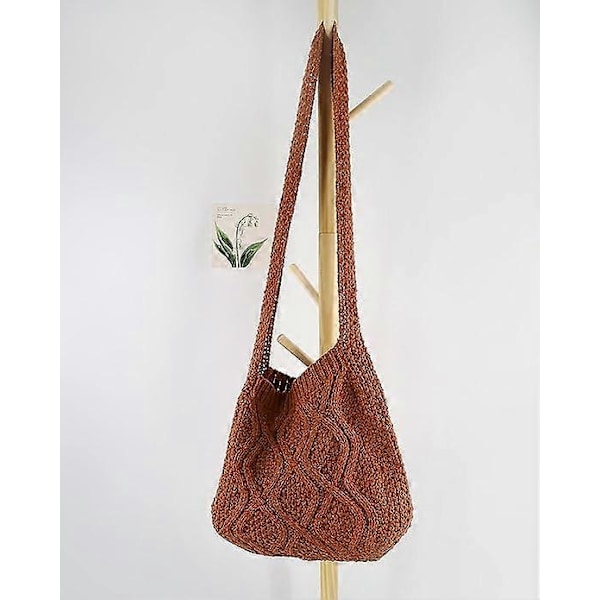 Dame Skuldertaske Hæklet Taske Skulder Shopping Taske Tote Aest