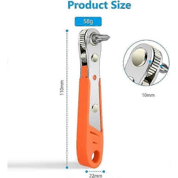 Räikkäruuvimeisseli, magneettinen ruuvimeisseli, 1/4 miniräikkäavain, 1/4\" High Torque -vääntiö, miniräikkäväännin käännettävä offset-ruuvimeisseli, monitoiminen